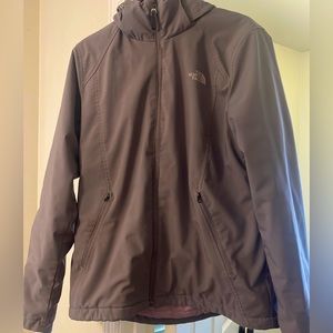 The North Face hooded winter coat light purple gray size large